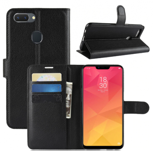 Blue moon Realme 3 - Sarung Kulit FS Leather Case Blue Moon Ada Kancing