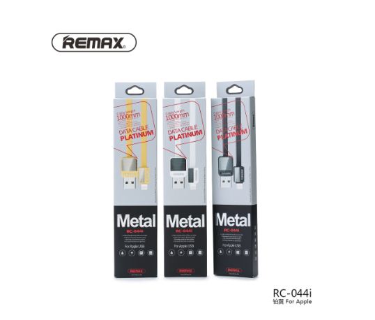 Kabel Remax Metal Platinum 1M Iphone - RC-044i - Model Gepeng - Charger / Data