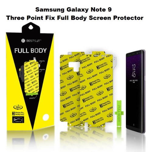 Anti Gores Samsung Galaxy Note 9 - 3 Point Fix Easy Install Full Set 2 in 1 / Full Body Curved