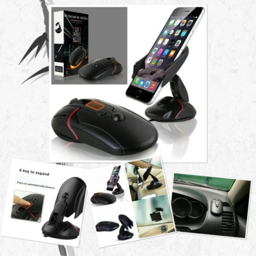 CHM-004 Car Holder Bisa di Lipat jadi Bentuk Mouse / Handphone dan GPS Mount Holder / Holder Mobil