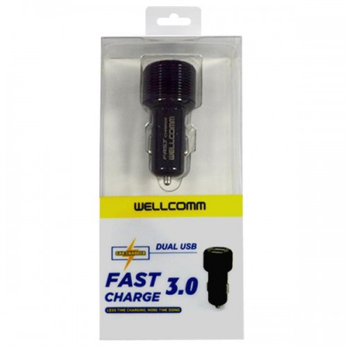 Saver / Charger Mobil Wellcomm Fast Charge 3.0 - Dual USB