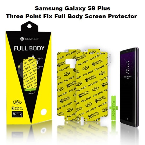 Anti Gores Samsung S9 Plus / S9 + Model 3 Point Fix Easy Install Full Set 2 in 1 / Full Body Curved