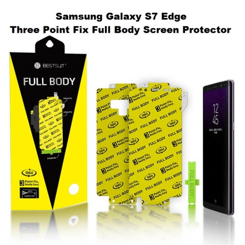Anti Gores Samsung S7 Edge Model 3 Point Fix Easy Install Full Set 2 in 1 / Full Body Curved