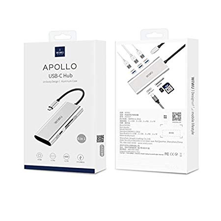 HUC-004 - Original WIWU APOLLO A731TH 7 In 1 Aluminium USB Type-C Adapter Hub