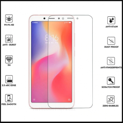 Tempered Glass Std Xiaomi Redmi 6 / Anti Gores Kaca - Tidak Ada Garansi Pecah