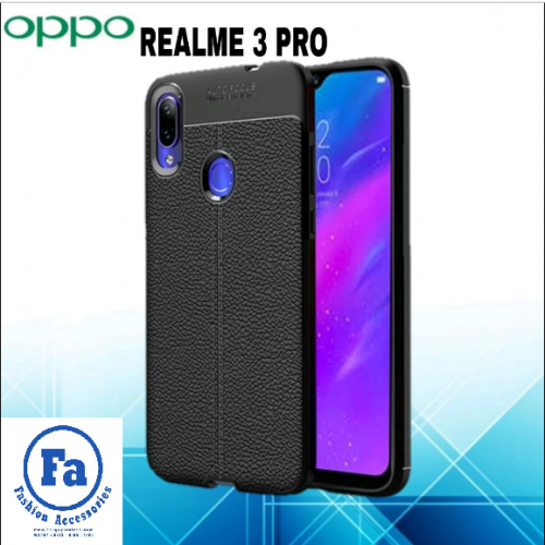 Realme 3 Pro - Case Kulit Auto Focus - Softshell / Silikon / Cover / Softcase