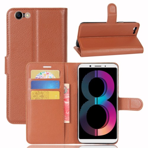 Oppo A83 - Sarung Kulit FS Leather Case Blue Moon Ada Kancing dan Pinggiran Jahitan Cover