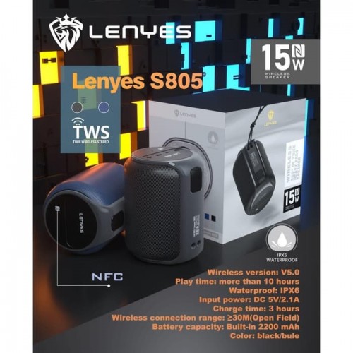Speaker LENYES ORIGINAL TWS & NFC TYPE S805 - Super Bass Sound
