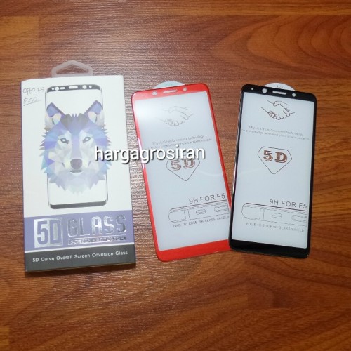 Tempered Glass Oppo F5 / 5D / Full Body / Anti Gores Kaca