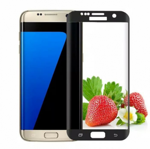 Tempered Glass Samsung S7 Edge Full Layar Lem Pinggir / Curved / Anti Gores Kaca