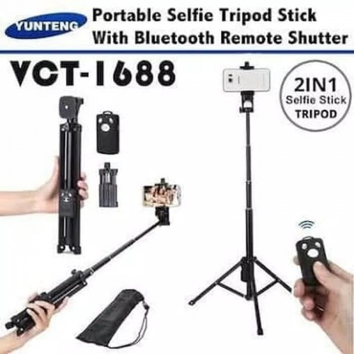 TRP-008 Yunteng VCT-1688 3 IN 1 Monopod Tripod / Tongsis / Bluetooth Remote Shutter