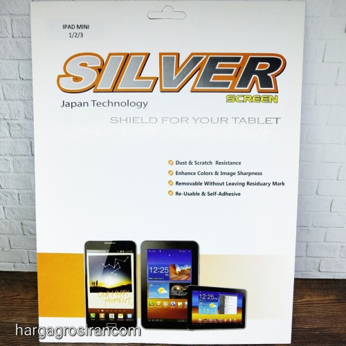 PLY-002 Silver Ipad Mini / Mini 2 / Mini 3 Anti Gores Bahan Plastik Clear Bening / Glare Anti Minyak Pelindung Layar Kualitas Bagus