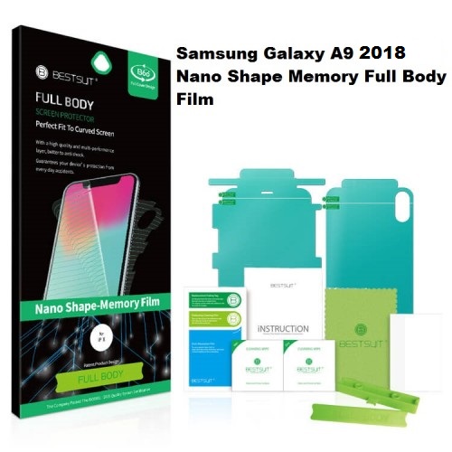 Anti Gores Samsung Galaxy A9 2018  - Nano Shape-Memory Film Full Set 2 in 1 / Full Body Curved