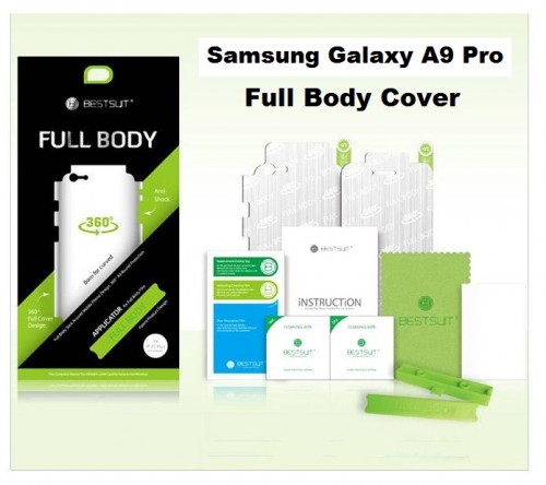 Anti Gores Samsung Galaxy A9 Pro 2016 Full Set 2 in 1 / Full Body Curved / Depan dan Belakang 0.2 mm