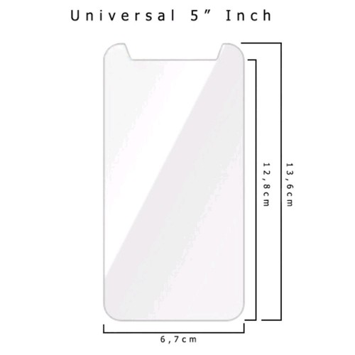 Tempered Glass Std Universal 5.0 Inch / Anti Gores Kaca - Tidak Ada Garansi Pecah