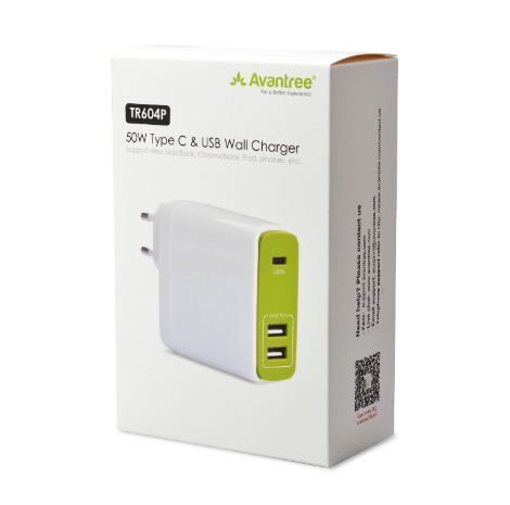 50W Type C & USB Wall Charger - TR604P - Avantree