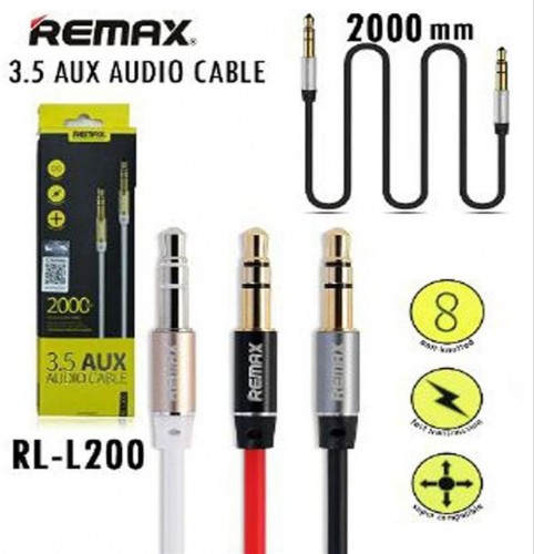 KJX-004 - Kabel Jack Audio / 3.5 AUX Remax Tipe RL-L200 - Panjang 2 Meter