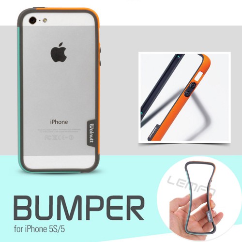 Stok Kosong - Bumper Trio Karet Walnutt For Iphone 5 / Iphone 5s