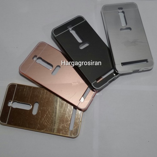 Bumper Mirror Asus Zenfone 2 5.5 - Bumper Kaca Plus Tutup Cover Belakang