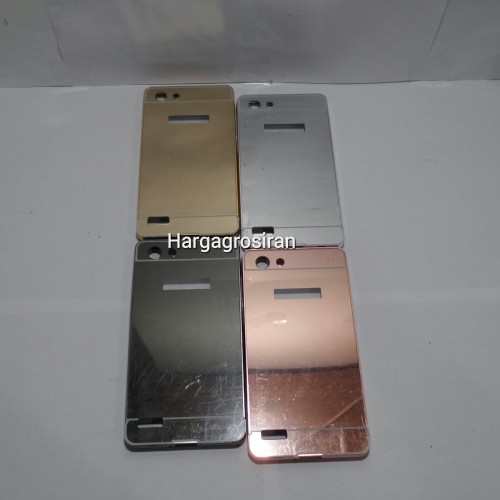 Bumper Mirror Oppo Neo 7 - Bumper Kaca Plus Tutup Cover Belakan