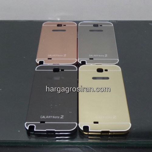 Bumper Mirror Samsung Galaxy Note 2 / N7100 - Bumper Kaca Plus Tutup Cover Belakang