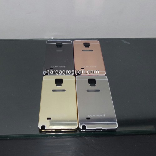 Bumper Mirror Samsung Galaxy Note 4 - Bumper Kaca Plus Tutup Cover Belakang