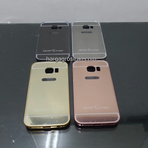 Bumper Mirror Samsung Galaxy S6 Edge - Bumper Kaca Plus Tutup Cover Belakang