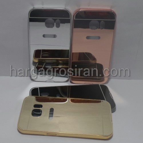 Bumper Mirror Samsung Galaxy S7 Flat - Bumper Kaca Plus Tutup Cover Belakang