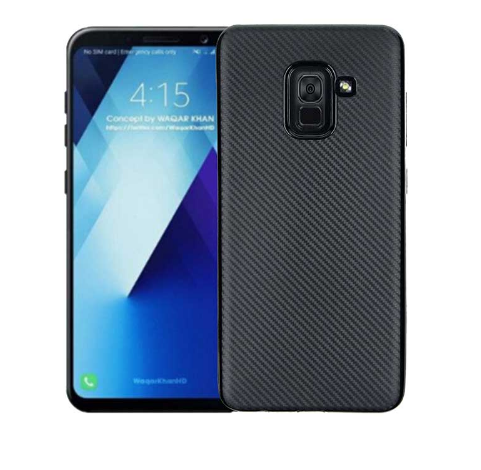 TPU Carbon Samsung A8 Plus 2018 / Softshell / Cover / Sillicone Casing Black