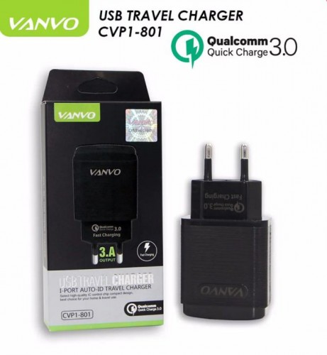 VANVO CVP1-801 Charger QUALCOMM Quick Charge Auto ID 30 Batok Charger