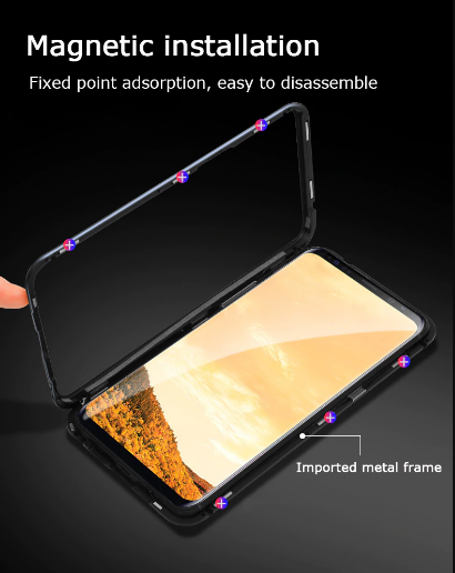 Case 360 Magnet Samsung Galaxy A20 - Bumper Magnet Glass - Back Case Cover
