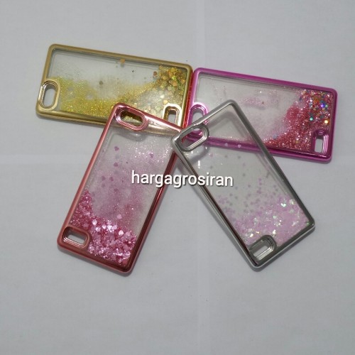 Chrome Case Air Glitter Polos Oppo Neo 7 / A33 - Ver.4 - Silikon / Softshell Berisi Air Manik Manik