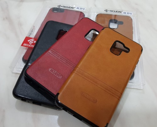 Iphone X Elegan Leather Back Case - Silikon Bahan Kulit Design Simple dan Rapi cover Ver.2