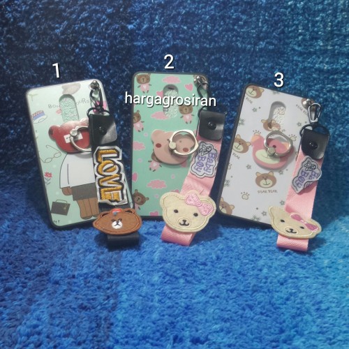 Fuze Teddy Bear Xiaomi Redmi Note 4X + Standing Ring + Tali  / Pinggiran Karet / Cover