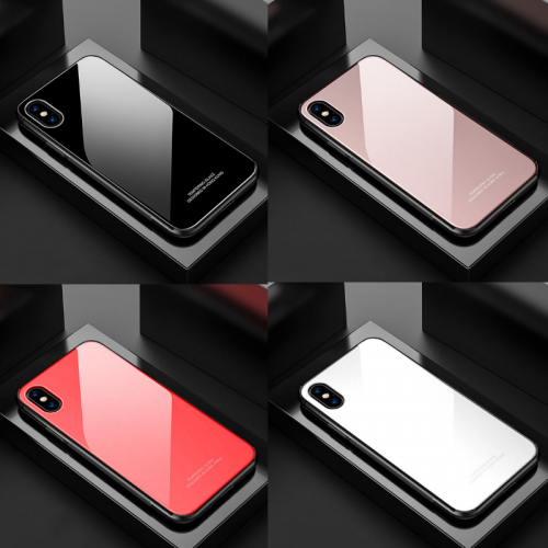 Iphone X - Glass Case / Design Bahan Tempered Full Cover / Lebih Elegan dan Simple