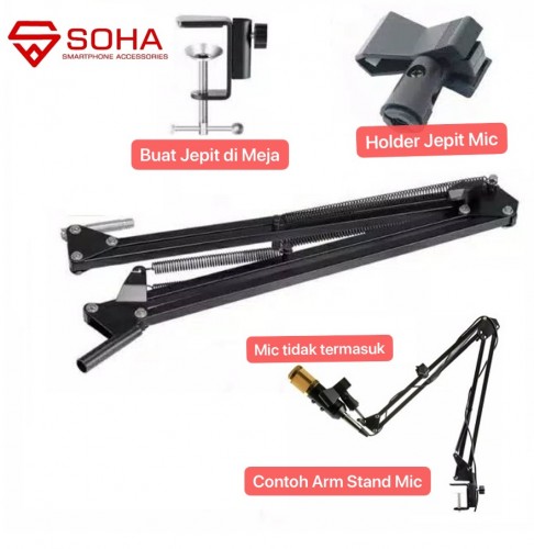 HDR-005 Arm Stand Mic Holder 360 Degree Karaoke Condenser Microphone Youtuber Suspension Recoding Holder for Sound record