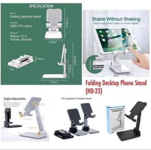 HDR-006 Holder Meja Folding desktop phone stand Dudukan handphone Tablet Ipad UNIVERSAL Bisa Di lipat