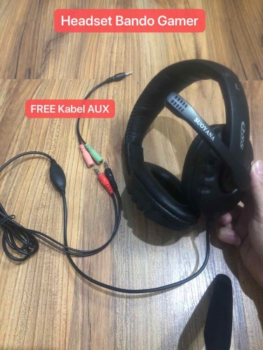 HGM-008 SOHA Headphones Bando Gaming / Headset Smartphone & Free Konverter Aux / earphone Stereo Suara Jernih & Bass