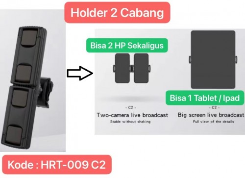 HRT-009 C2 Universal Dudukan HP Bracket Clip Mount Holder Clamp Pad Stand Mobile for Tripod Tablet 360 Derajat Live