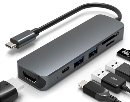 HUC-002 SOHA HUB TYPE C 6 in 1 Ada Type C + HDMI + USB 3.0 + Micro Pembaca Kartu SD