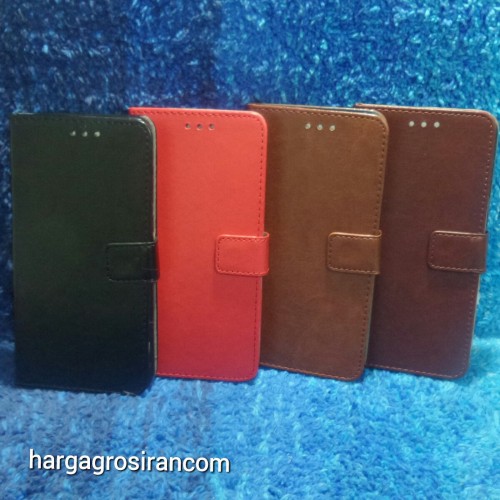 Huawei Nova 2i - Sarung Kulit Ada Penjepit / Kancing dan Pinggiran Jahitan Leather Case