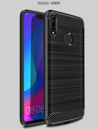 Huawei Nova 3i - Rugged FS Delkin - Carbon Fibre Case Slim Rugged Armor ShockProof / Rubber