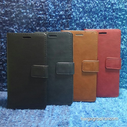 Huawei P20 Pro - Sarung Kulit FS Leather Case Blue Moon Ada Kancing dan Pinggiran Jahitan Cover