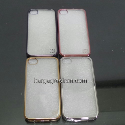 Chrome FS Iphone 4 / 4s - Softshell Pinggirannya Karet / Silikon Case / Cover / Ultra thin