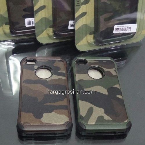 Slim Army Iphone 4 / Iphone 4s - Back Case / Cover Armor / Loleng TNI / Abri / Brimob / Tentara