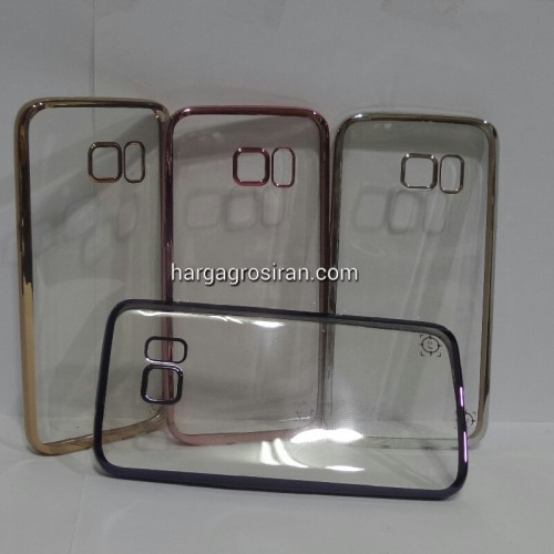 Chrome FS Samsung Galaxy S7 Flat - Softshell Pinggirannya Karet / Silikon Case / Cover / Ultra thin