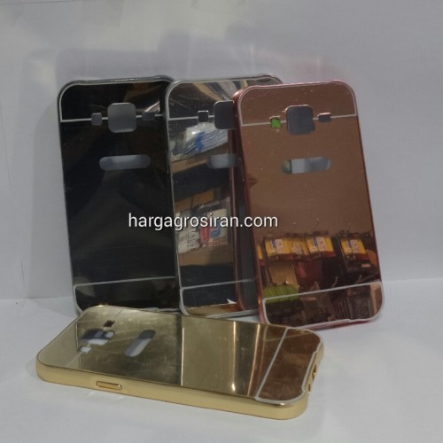 Bumper Mirror Samsung Galaxy J5 2015 - Bumper Kaca Plus Tutup Cover Belakang