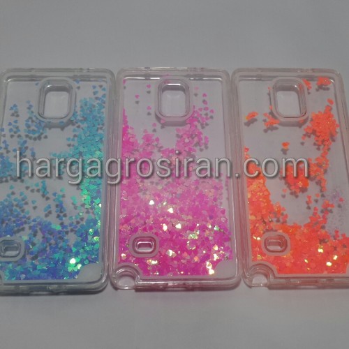 Case Air Glitter Samsung Galaxy Note 4 - Silikon / Softshell Berisi Air Manik - Manik