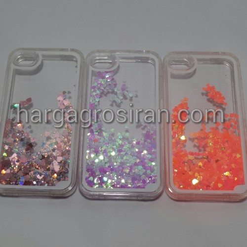 Case Air Glitter Iphone 4 / 4s - Silikon / Softshell Berisi Air Manik - Manik