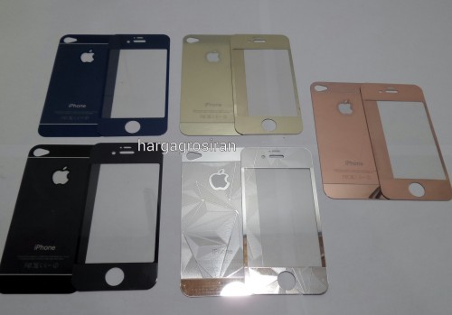 Tempered Glass 3D Diamond Iphone 4 / 4s Full Set / Anti Gores Kaca - STDIS